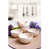 Keramika Mat Kırık Beyaz Bulut 8 cm 6 Adet Çerezlik-Sosluk