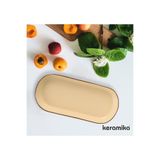 Keramika Mat Krem Noyan Kayık Tabak 26 cm Kenar File 2 Adet