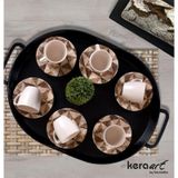 Keramika Mat Renkli 6 Kişilik 12 Parça Kahve Fincan Takımı