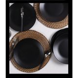 Keramika Mat Siyah Ege Pasta Tabağı 20 cm 6 Adet K2