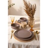 Keramika Mat Toprak Taupe Nordic Yemek Takımı 6 Parça 2 Kişilik 977