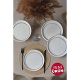 Keramika Motto Line Stackable Pasta Tabağı 21 cm 4 Adet 22645-22731-35-36 - Renkli