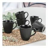 Keramika Myra Mat Siyah 10 cm 6 Adet Kupa