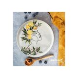 Keramika Nordıc Pasta Tabağı 22 cm Kadın Figür Limon Desenli 6'lı