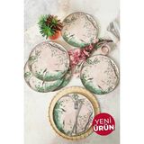 Keramika Pink Woods Nordic Servis Tabağı 28 cm 6 Adet 22641 - Renkli