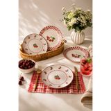 Keramika Plaid Cherry Pasta Tabağı 20 cm 4 Adet 23766-74