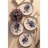 Keramika Purple Flower Nordic Pasta Tabağı 22 cm 4 Adet 21329