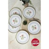 Keramika Rose Line Nordic Servis Tabağı 28 cm 6 Adet 22911 - Çok Renkli