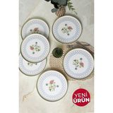 Keramika Rose Line Nordic Servis Tabağı 28 cm 6 Adet 22911 - Renkli