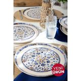 Keramika Sapphire Nordic Servis Tabağı 28 cm 6 Adet 22743 - Renkli