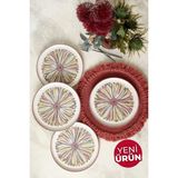 Keramika Serene Flower Nordıc Pasta Tabağı 22 cm 4 Adet 22983 - Renkli