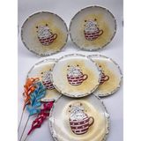 Keramika Sevimli Patiler Serisi Pasta Tabağı 20CM 6 Adet 21902 - 6 Kişilik
