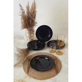 Keramika Siyah Assos Pasta Tabağı 22 cm 6 Adet 650
