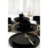 Keramika Stackable Mat Siyah 4 Kişilik 20 Parça Yemek Takımı