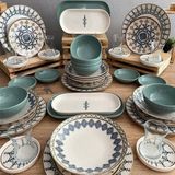 Keramika Stoneware 44 Parça 6 Kişilik Yeşil Yemek Takımı