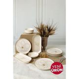Keramika Taupe Bloom 12 Parça Kahvaltı Takımı 6 Kişilik Çok Renkli Desenli Seramik - krem