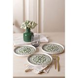 Keramika Timeless Green Stackable Pasta Tabağı 21 cm 4 Adet 21974 - Yeşil