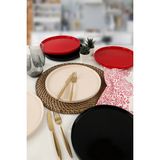 Keramika Yılbaşı Mix Krem-Kırmızı-Siyah Stackable Servis Tabağı 27 Cm 6 Adet