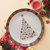 Keramika Yılbaşı New Year Çam Servis Tabağı 26 cm 21652 - Renkli