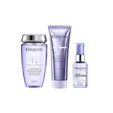 Kerastase Blond Absolu Yıpranmış Sarı Saçlar İçin Yenileyici Onarım Seti 3'lü, Şampuan, Krem, Serum