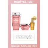 Kerastase Chroma Absolu Boyalı Saçlar İçin Saç Bakım Seti, Şampuan 250ml, Maske 200ml, Hediye Elixir Yağı 50ml