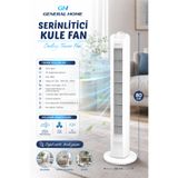 Kerasus General Home 80 cm Serinletici Kule Fan 45W | 3 Kademeli Hız | 60° Salınım | Sessiz Çalışma | Ev ve Ofis Vantilatörü