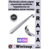 #Kerata Metal Paslanmaz Sağlam Uzun Lüks Ergonomik Çelik Krom Kaplama Ayakkabı Çekeceği Kerata 65 Cm