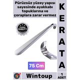 #Kerata Metal Paslanmaz Sağlam Uzun Lüks Ergonomik Çelik Krom Kaplama Ayakkabı Çekeceği Kerata 75 Cm