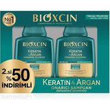 Keratin & Argan Onarıcı Şampuan | 2 x 300 ml | Yıpranmış ve Hasar Görmüş Saçlar Için | Hidrolize Keratin + Argan Yağı + Biocomplex B11