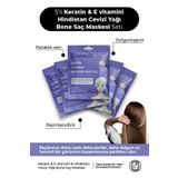 Keratin Ve E Vitamini Hindistan Cevizi Yagi Bone Sac Maskesi Seti 5Li Set
