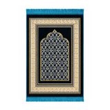 Keremzade Anadolu - Mavi & Gold Makine Dokuma Kadife Seccade Namazlık 70x110 cm