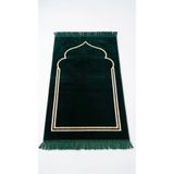 Keremzade Dört Mevsim - Yeşil Makine Dokuma Kadife Seccade Namazlık 70x110 cm