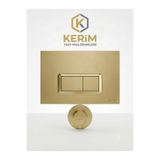 kerimyapı Vitra Mat Gold Gömme Rezarvuar Butonu ve Mat Gold Taharet Musluğu Komple Set Gold Kumanda Panelli