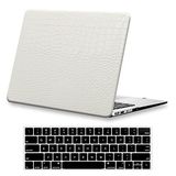 KEROM MacBook Air 13,6 inç Kılıf 2022 M2 Model A2681 ile uyumlu, Sıvı Retina Ekran ve Dokunmatik Kimlik, Suni Timsah Derisi Sert Kabuk Kılıf ve Klavye Kapağı, Logo Kesimi Vardır, Beyaz