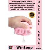 #Kese Silikon Masaj Duş Fırçası Sıvı Sabun Haznesi Şampuan Dağıtan Yumuşak Cilt Hazneli Banyo Kesesi