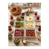 KESEN ZÜCCACİYE Porselen 6 Lı kare kahvaltı & meze sunum tabağı seti