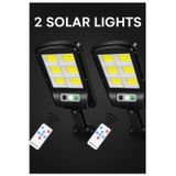 Kesene 2 Adet Hareket Sensörlü Kumandalı 3 Modlu Güneş Enerjili Büyük Boy 128 Led Solar Bahçe Sokak Lambası