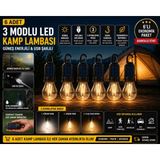 Kesene 6 Adet Güneş Enerjili USB Şarjlı 3 Modlu LED Asma Kancalı Taşınabilir Kamp Feneri Aydınlatma Lambası - Sarı