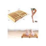 Kesene Doğal Ahşap Ayak Masaj Aleti 10 Merdaneli Refleksoloji Masaj Rollerı Stres Giderici Ayak Rahatlatıcı