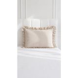 Kesene Göre Fırfırlı Kumaş Yastık Kılıfı 50 x 70 - Vizon