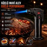 Kesene Pürmüz Çakmak 1300°C Turbo Jet Alevli Mangal Kamp Şömine Çakmağı Ayarlanabilir Alev Pürmüz Çakmak