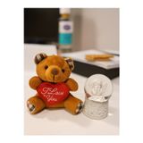 Kesene Sevgiliye Eşe Özel Günlere Hediye Sevimli Mini Peluş Ayıcık ve Mini Melek Kar Küresi Set Kahverengi