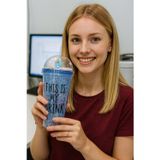 Kesene Sevimli Renkli Boncuklu Çılgın This İs My Drink Tasarım Pipetli İçecek Bardağı Suluk Lacivert 2742