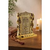 Kesene Taş İşlemeli Gold Renkli Allah & Muhammed (S.A.V) Kâbe Kapısı Figürlü Taşlı Masa Üstü Biblo 25 cm