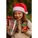 Kesene Trend YeniYıl Yılbaşı 2'li Hediye Seti Noel Geyikli Pipetli Suluk Çam Ağacı Temalı Işıklı Kar Küresi