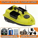 Keseroğlu Sazan Yemleme (Tekne ve Botu) 16 Konum Sarı Gps Konumlu Oto Pilot Eve Dönuşlu Model 20000mAH PİL+ÇANTA