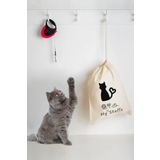 kesesepeti Bez Organizer | Yıkanabilir Desenli 100% Pamuk Kedi Eşya&oyuncak Düzenleyici Torba- Organizer | Gato