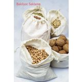 kesesepeti Yıkanabilir Çok Amaçlı Bez Kese - Organizer - Bakliyat Kuruyemiş Saklama | 20x25cm | S | (1 ADET)
