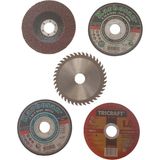 Kesici Taş Seti 5li 115mm Mermer Ahşap Granit Demir Fayans Kesme Disk Seti Takımı