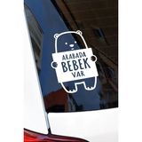 Kesim Anahtarı Arabada Bebek Var Araba Sticker Oto Sticker - 11x16 cm - Beyaz